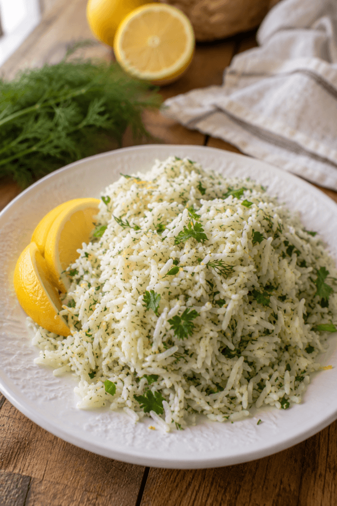 Greek Lemon Rice Pilaf - Herby Garlic Stovetop Rice recipe photo