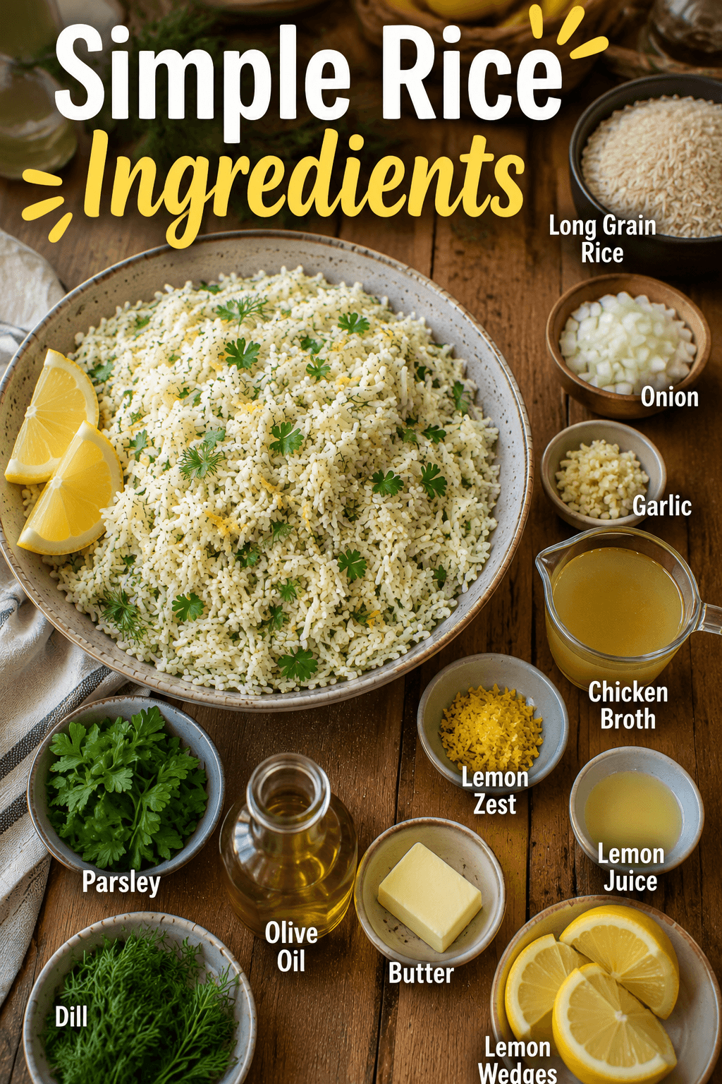Greek Lemon Rice Pilaf – Herby Garlic Stovetop Rice